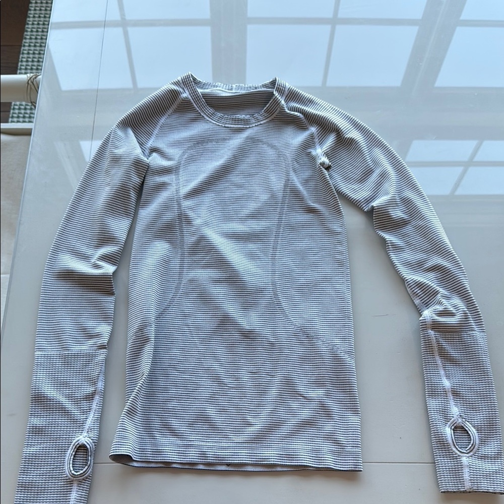 Gray Long Sleeve Athletic Top